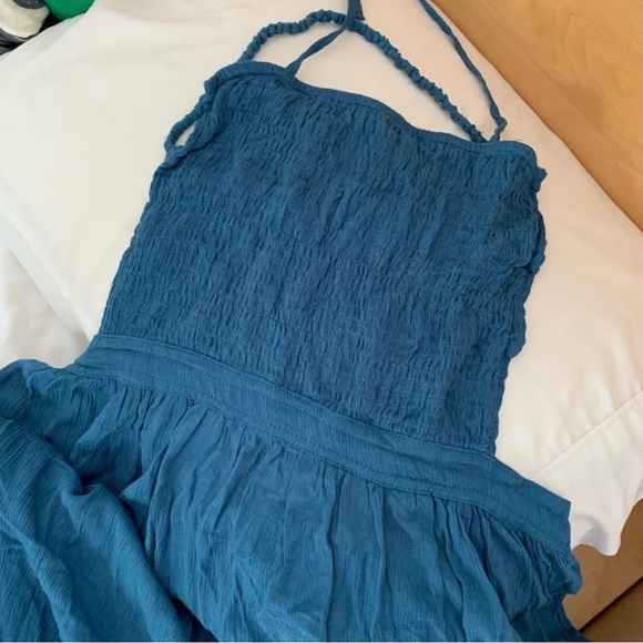 Boho Mediterranean Blue Maxi Dress - Picture 2 of 3